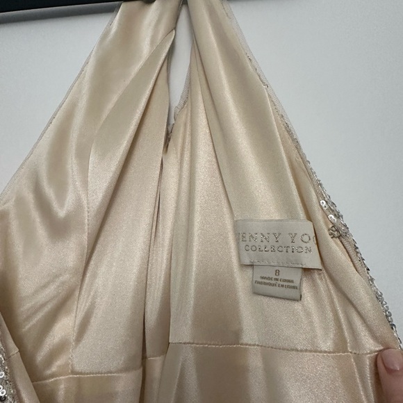 Jenny yoo sequin gown size 8 silver worn once - Picture 2 of 4